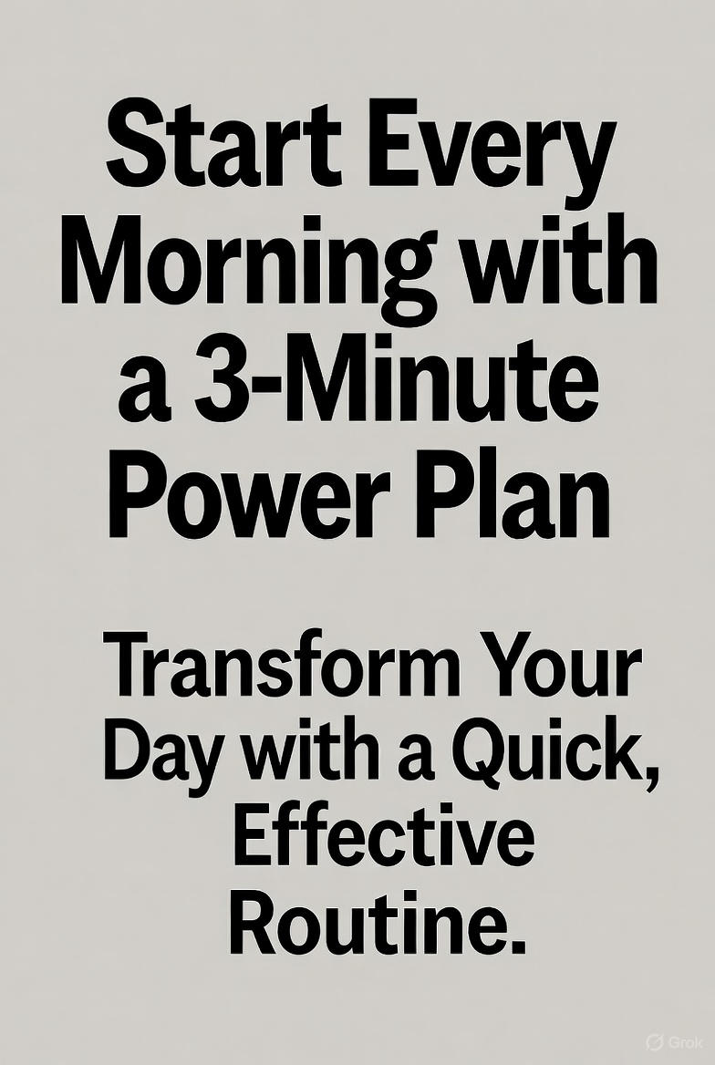Start Every Morning with a 3-Minute Power Plan