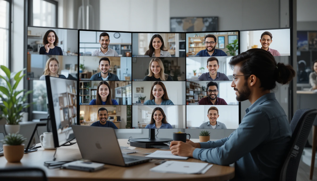 Global Remote Team pic many people work